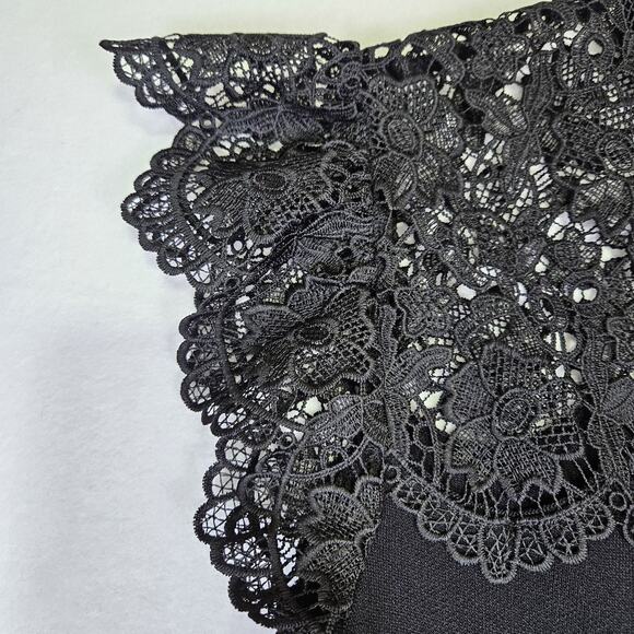 Shoshanna Sandra Dress Black Womens Whimsigoth Formal Designer Mini Pleated M - Picture 10 of 16